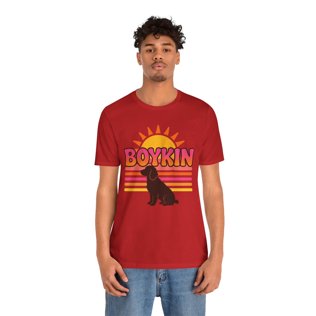 Boykin Spaniel Groovy 70s Retro Sunset T-Shirt
