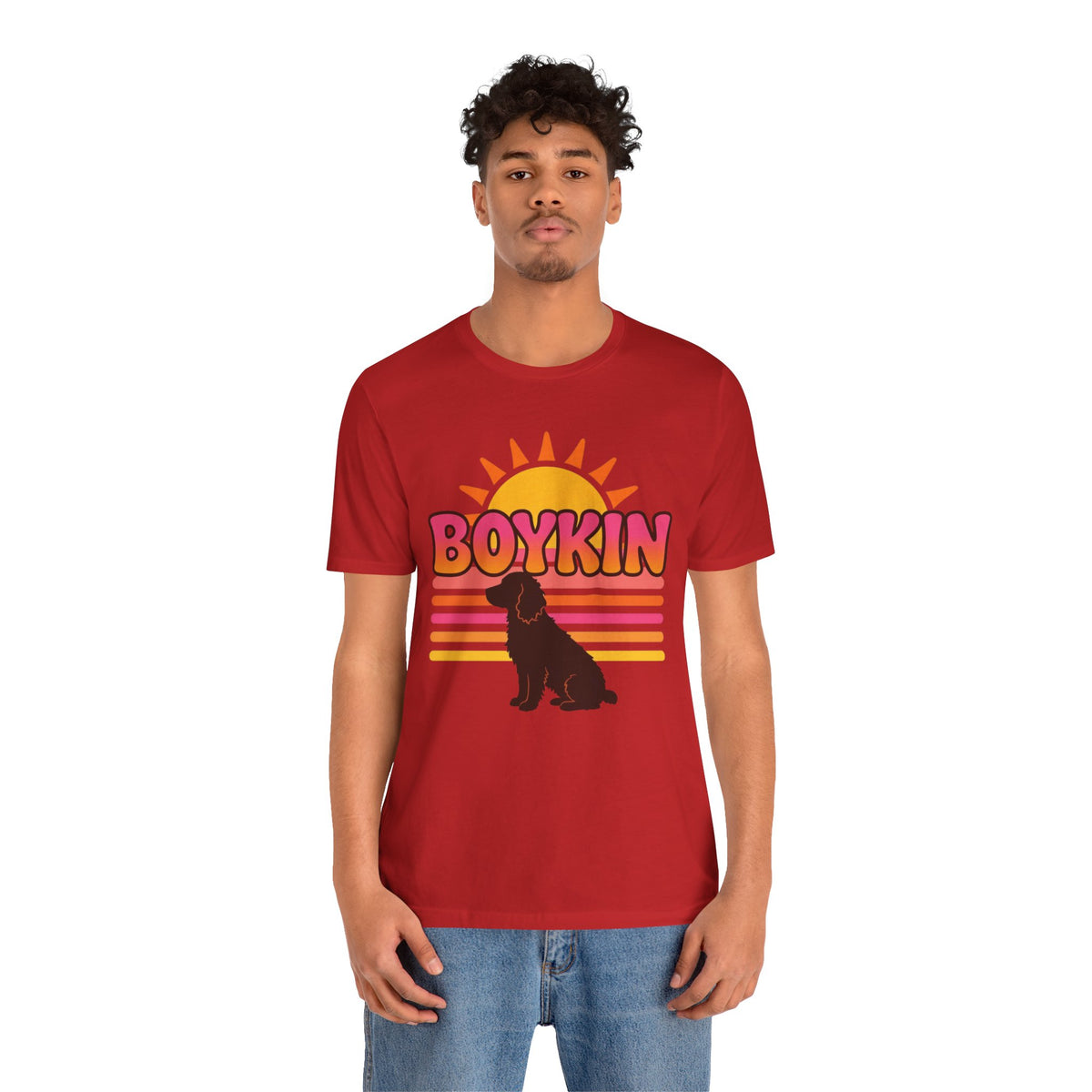 Boykin Spaniel Groovy 70s Retro Sunset T-Shirt