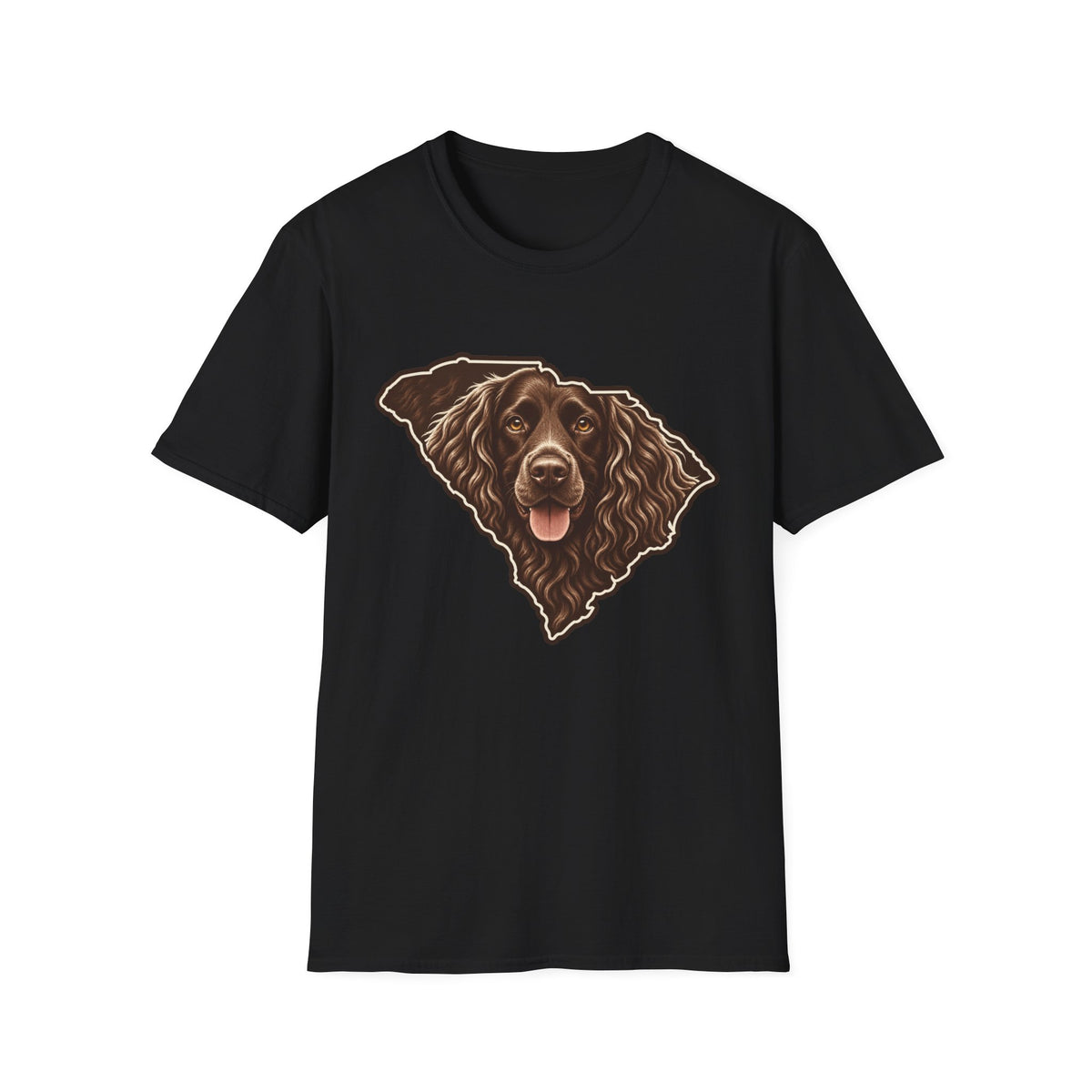 Boykin Spaniel Portrait in SC State Outline T-Shirt