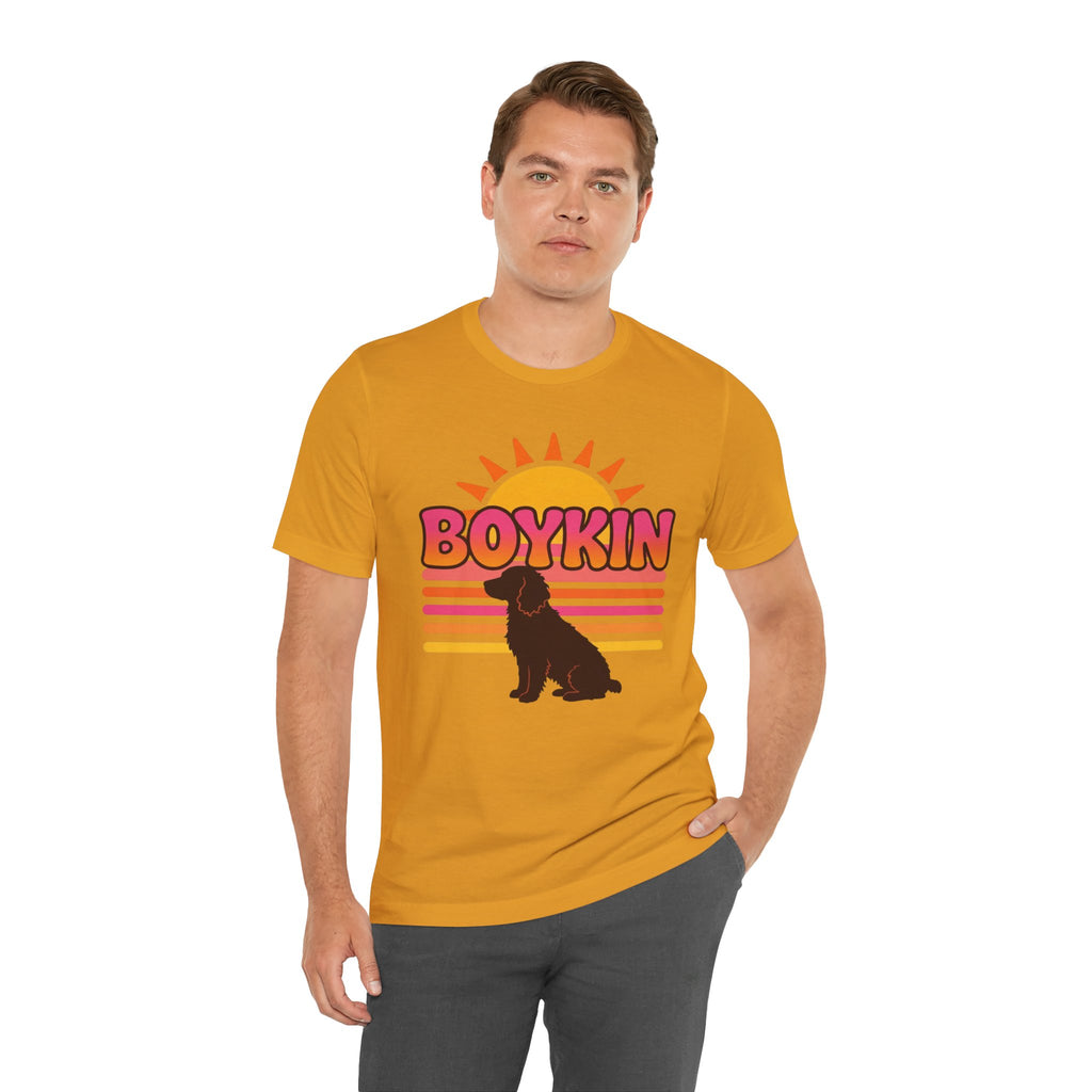 Boykin Spaniel Groovy 70s Retro Sunset T-Shirt