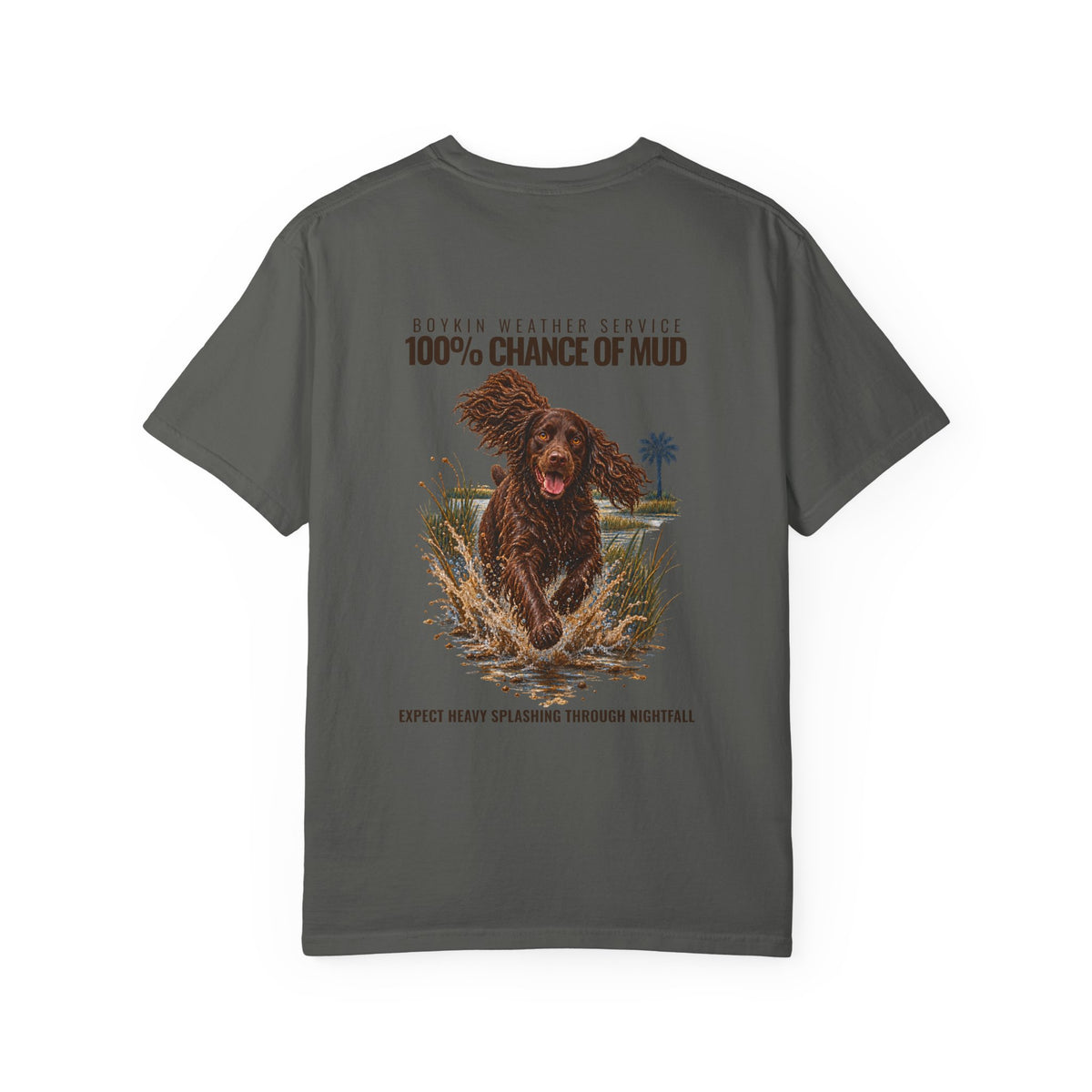 Boykin Spaniel “100% Chance of Mud” T-Shirt