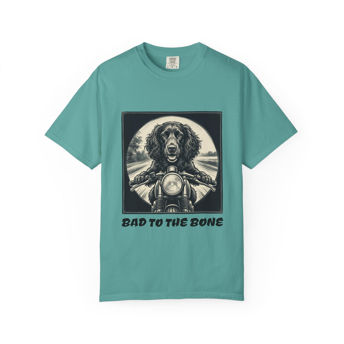 Boykin Spaniel "Bad to the Bone" Motorcycle Dog T-Shirt