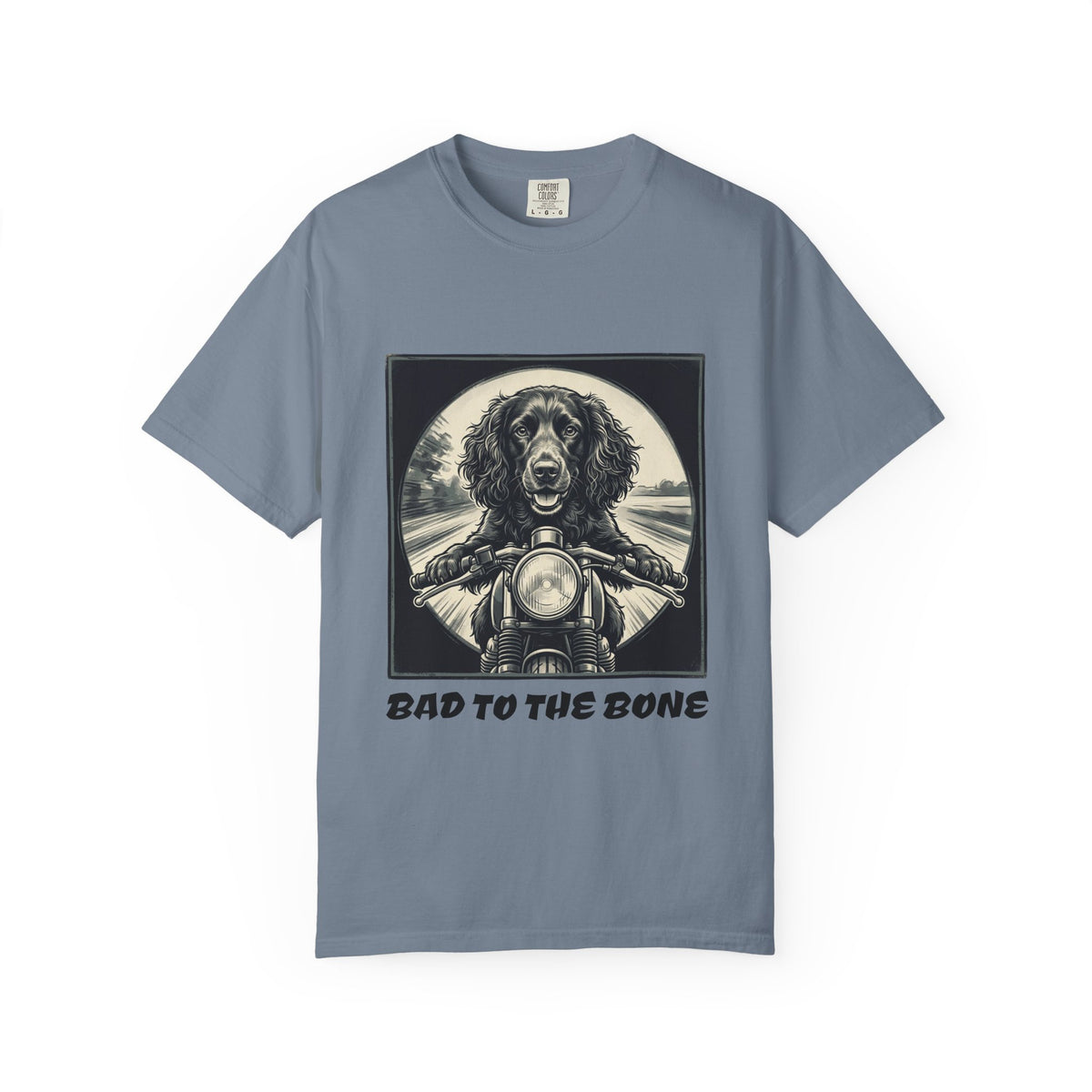 Boykin Spaniel "Bad to the Bone" Motorcycle Dog T-Shirt