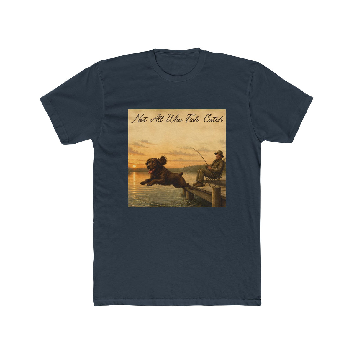 Boykin Spaniel "Not All Who Fish Catch" Funny Fishing T-Shirt