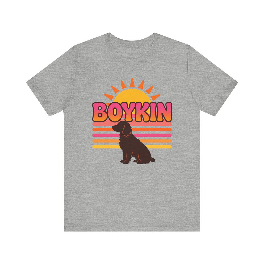 Boykin Spaniel Groovy 70s Retro Sunset T-Shirt
