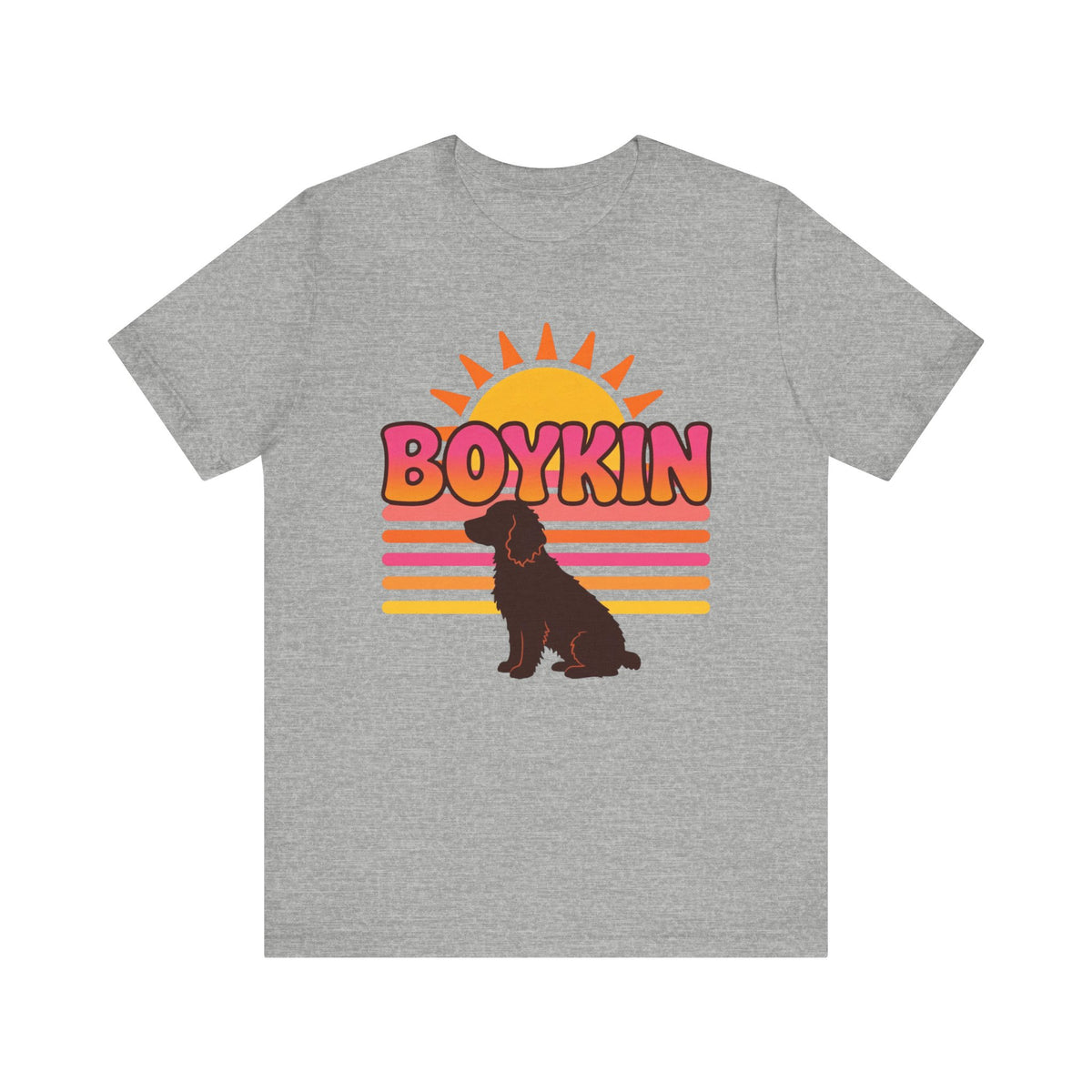 Boykin Spaniel Groovy 70s Retro Sunset T-Shirt