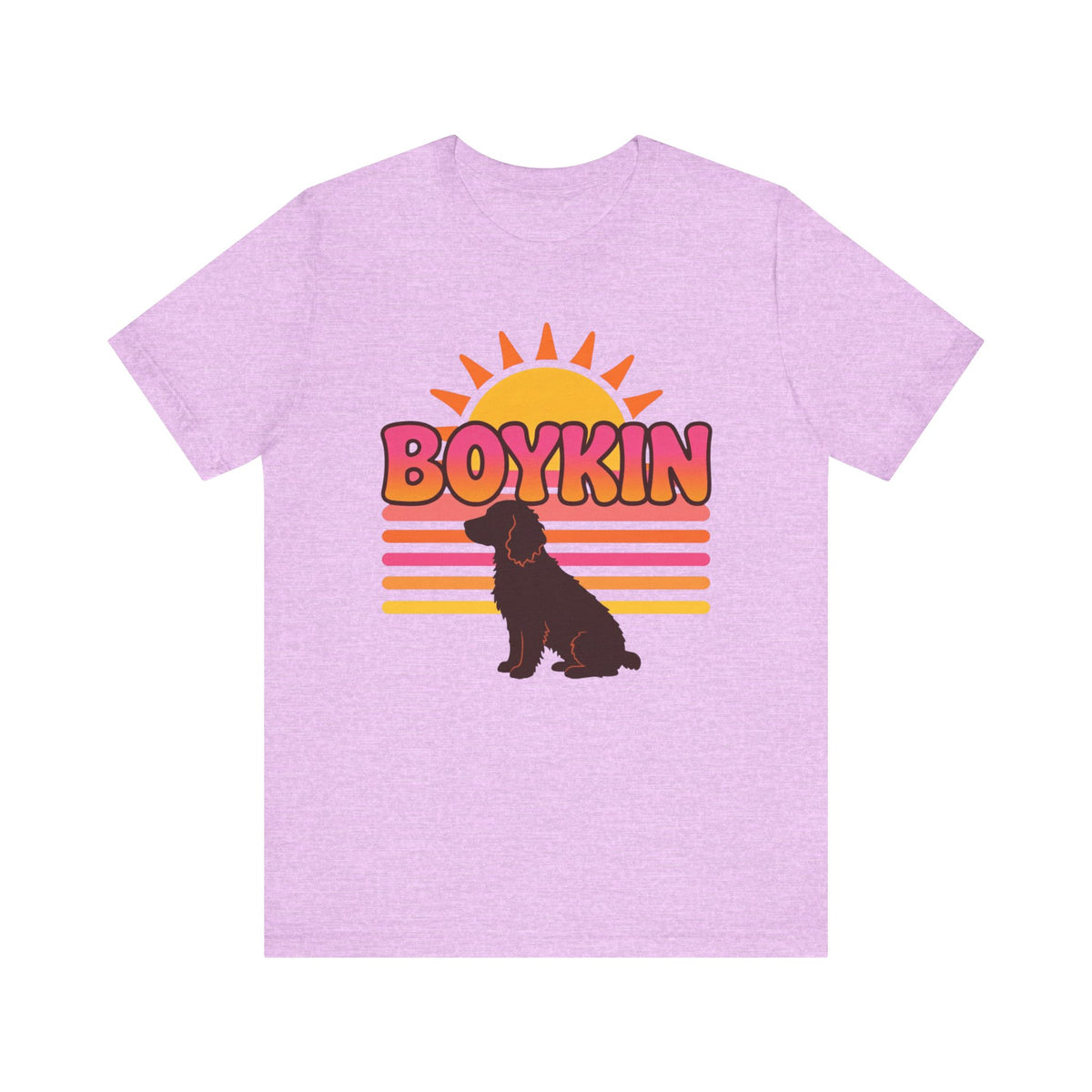 Boykin Spaniel Groovy 70s Retro Sunset T-Shirt