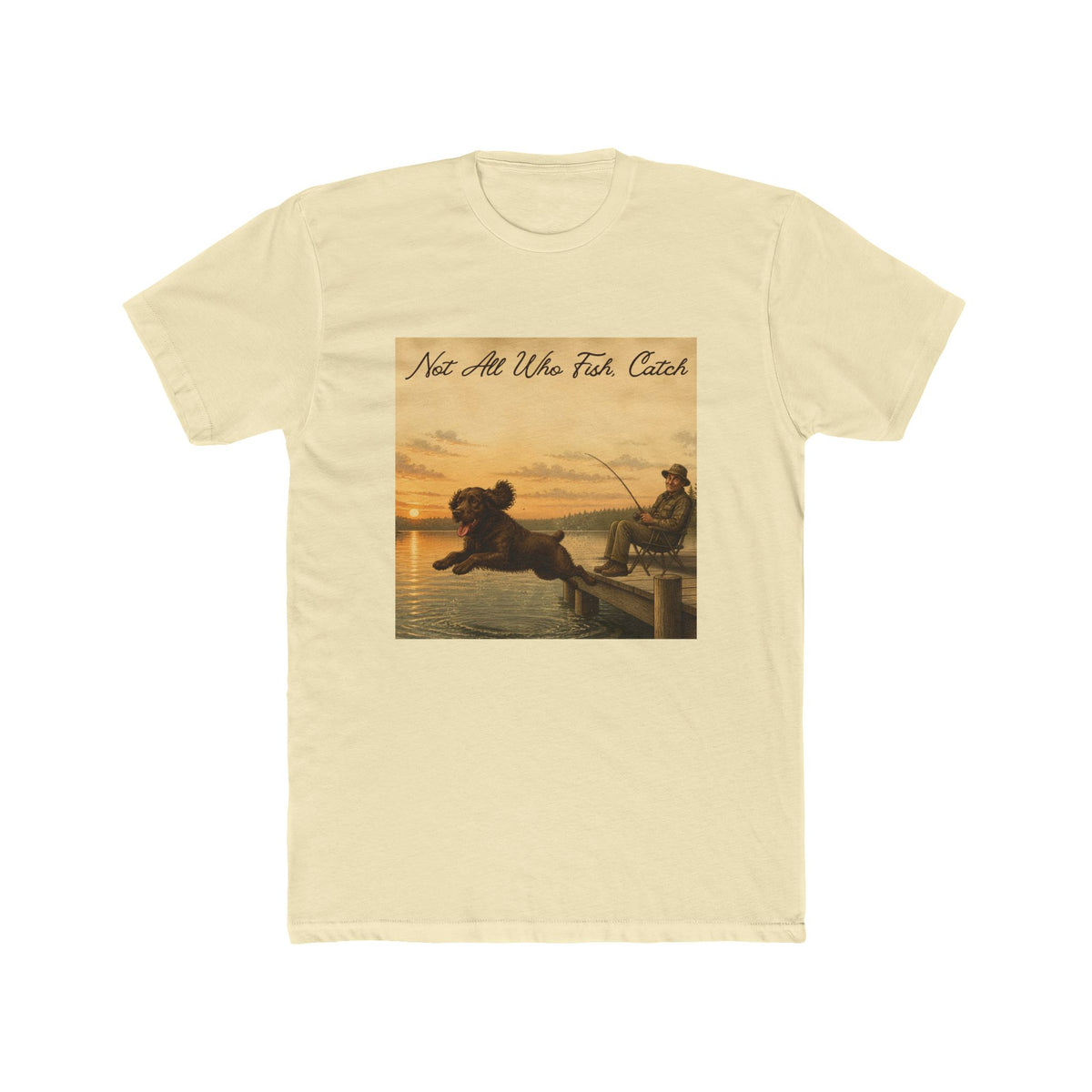 Boykin Spaniel "Not All Who Fish Catch" Funny Fishing T-Shirt
