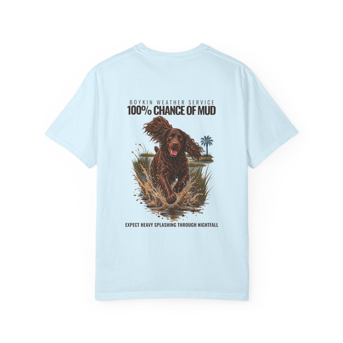 Boykin Spaniel “100% Chance of Mud” T-Shirt