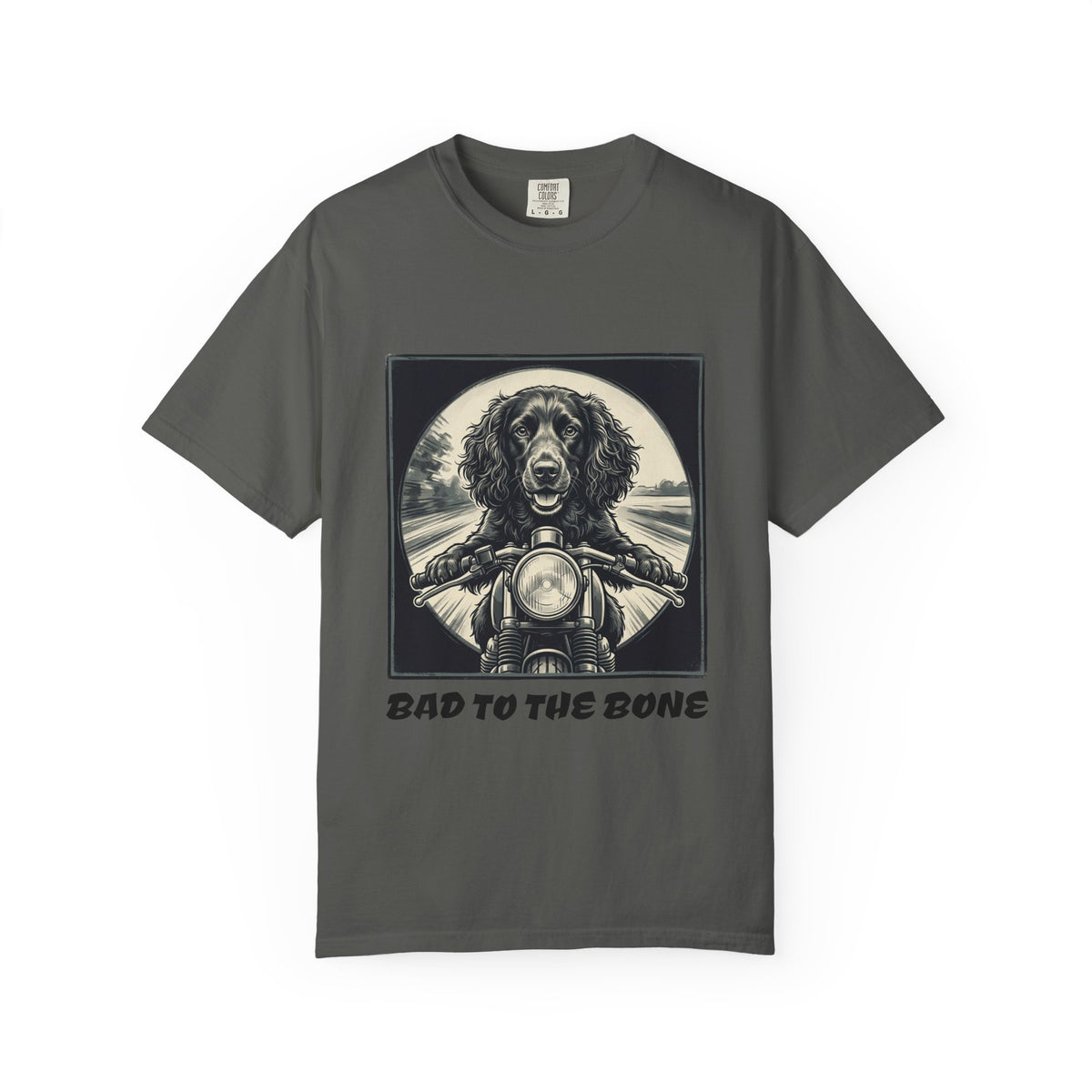Boykin Spaniel "Bad to the Bone" Motorcycle Dog T-Shirt