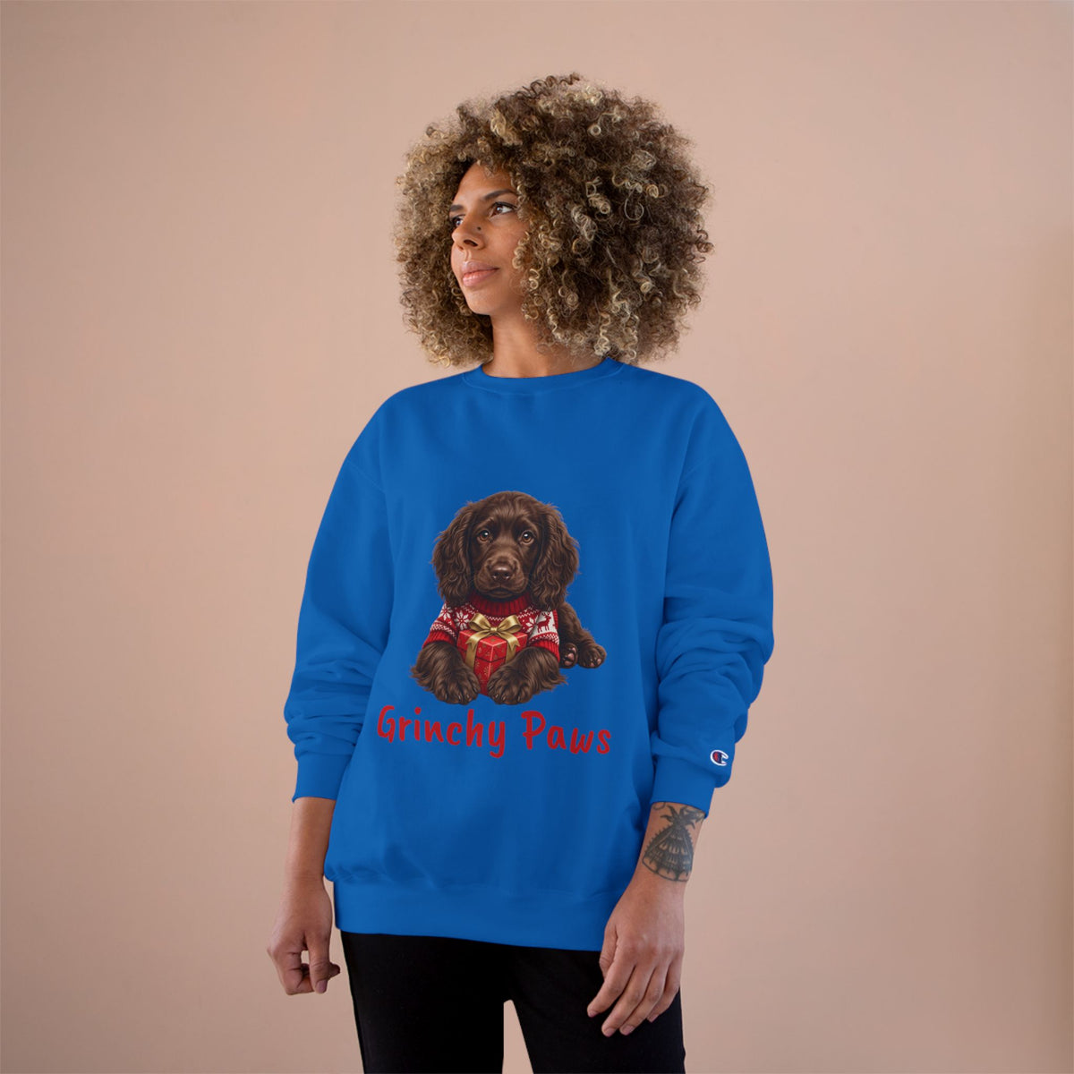 Boykin Spaniel Puppy "Grinchy Paws" Christmas Sweatshirt
