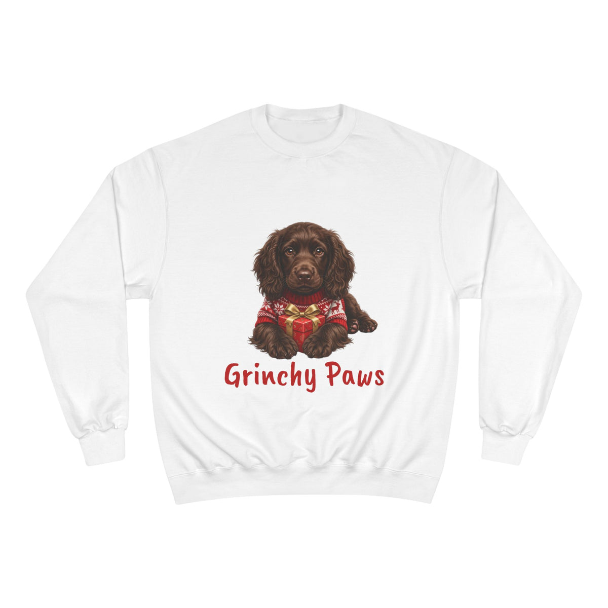 Boykin Spaniel Puppy "Grinchy Paws" Christmas Sweatshirt