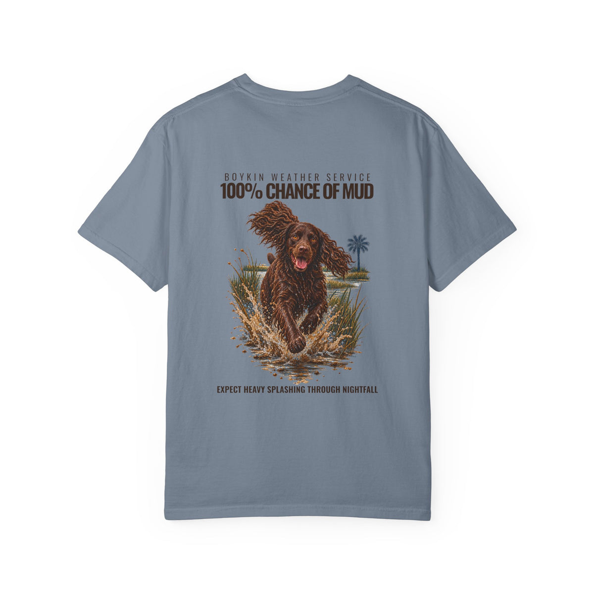 Boykin Spaniel “100% Chance of Mud” T-Shirt