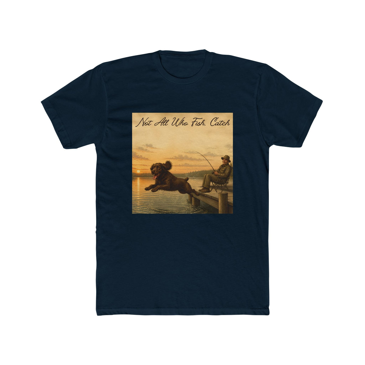 Boykin Spaniel "Not All Who Fish Catch" Funny Fishing T-Shirt