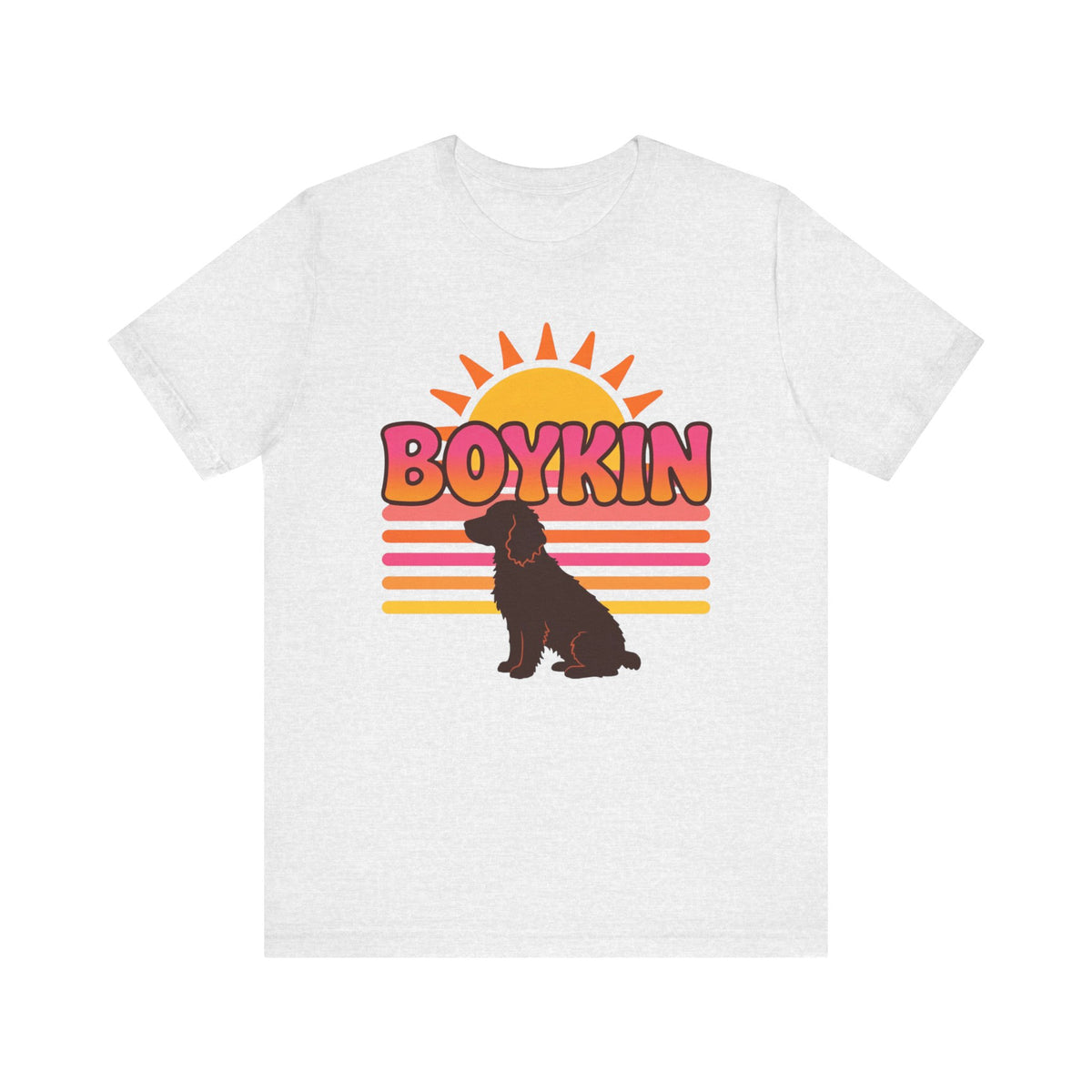 Boykin Spaniel Groovy 70s Retro Sunset T-Shirt