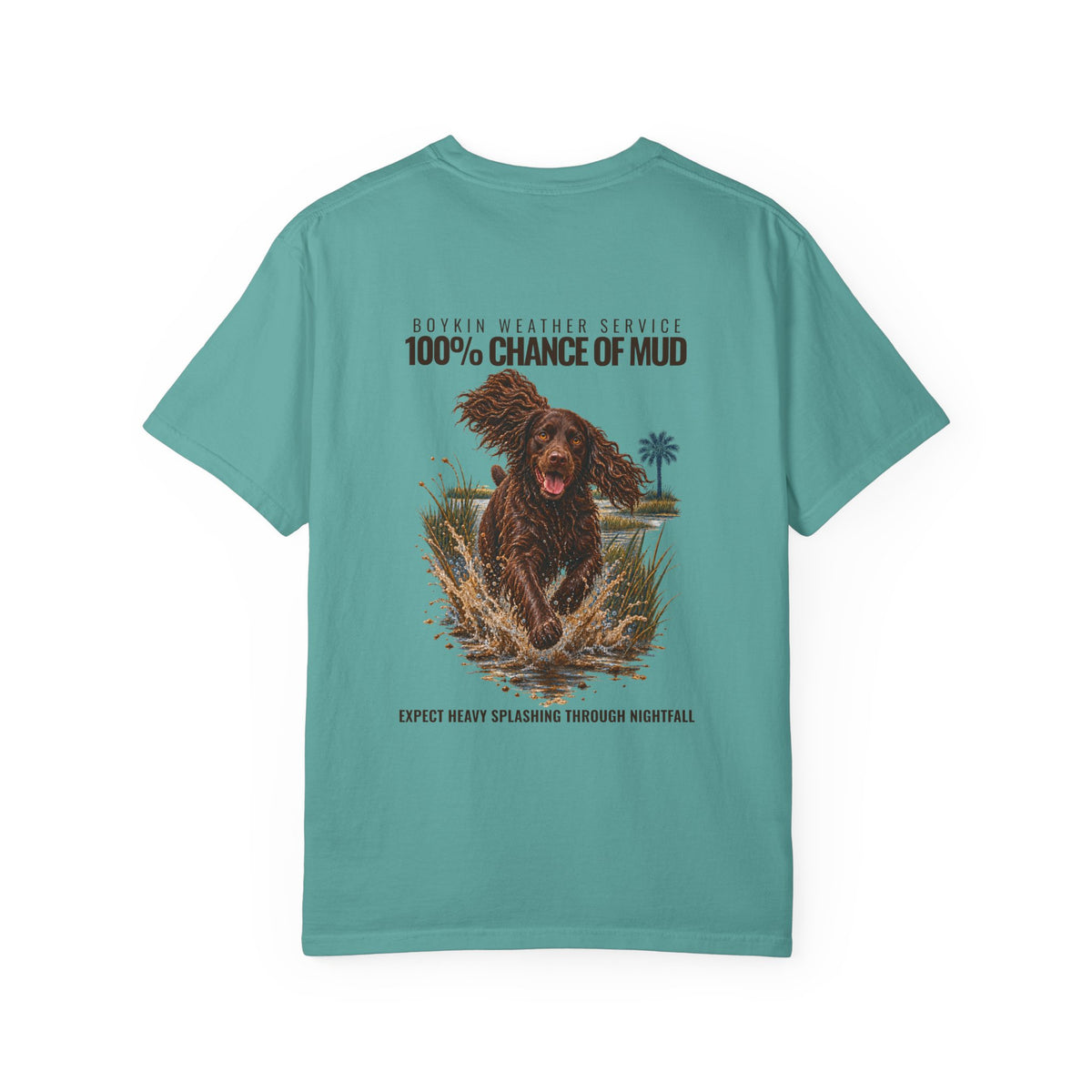 Boykin Spaniel “100% Chance of Mud” T-Shirt