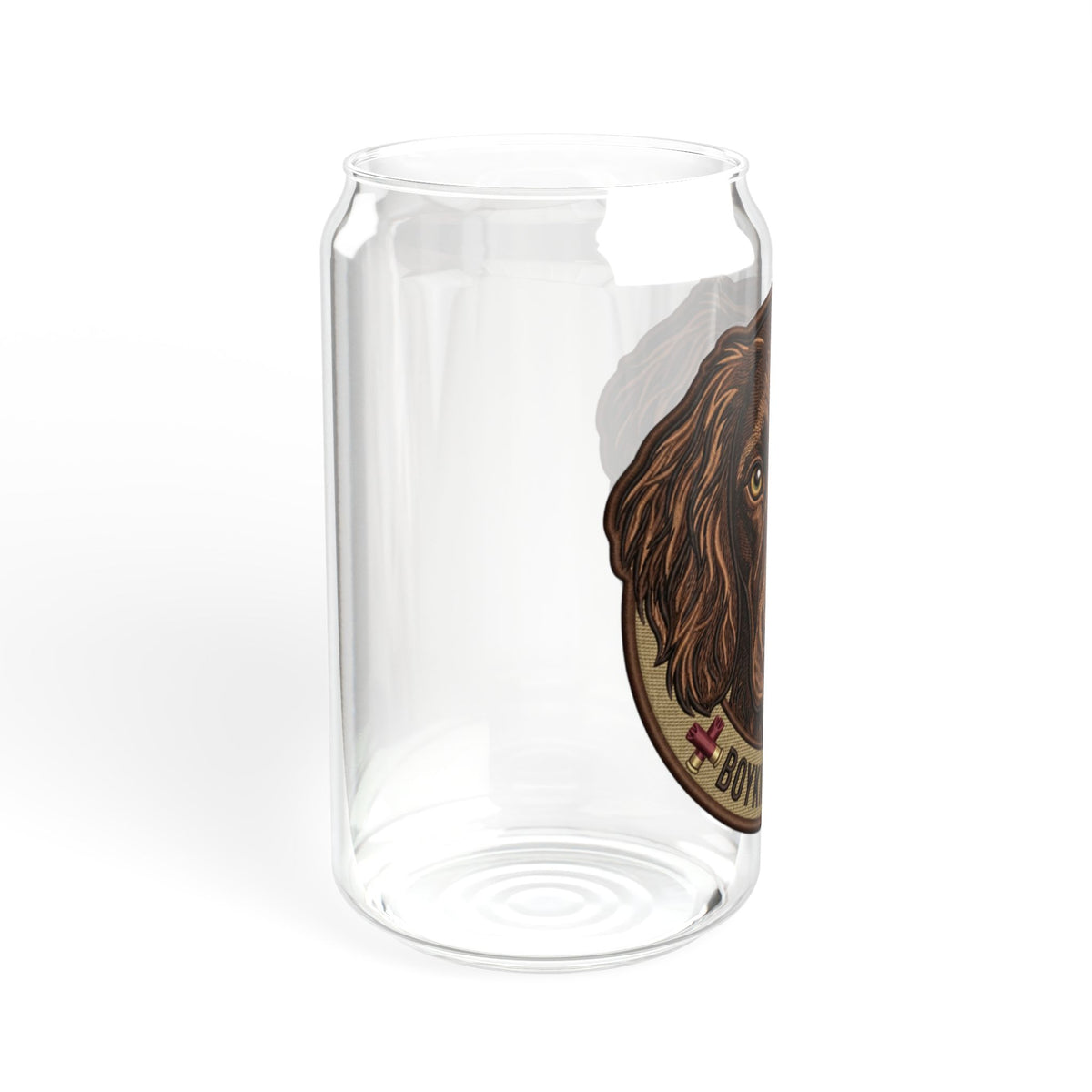 Boykin Spaniel Illustration 16oz Glass Tumbler with Bamboo Lid