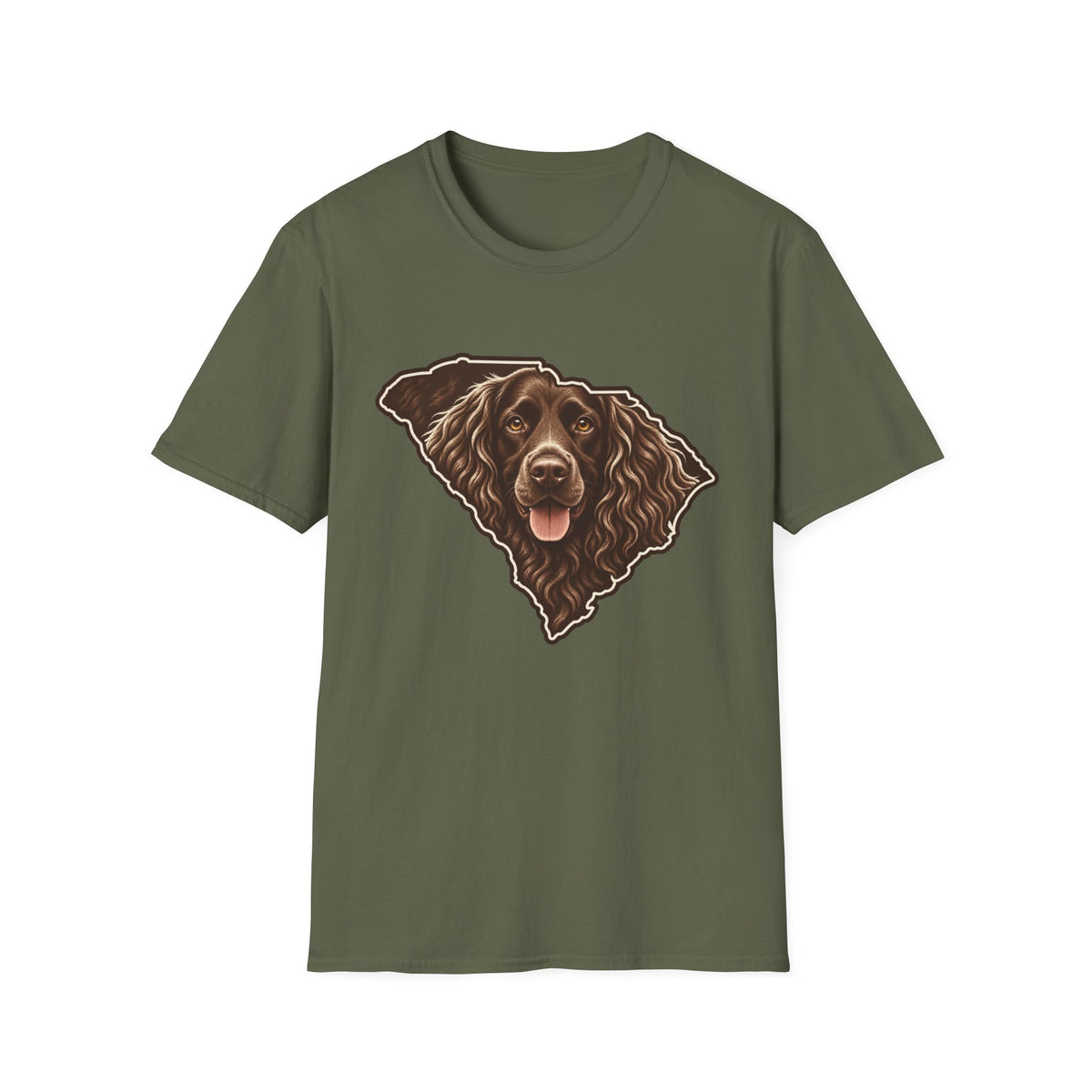 Boykin Spaniel Portrait in SC State Outline T-Shirt