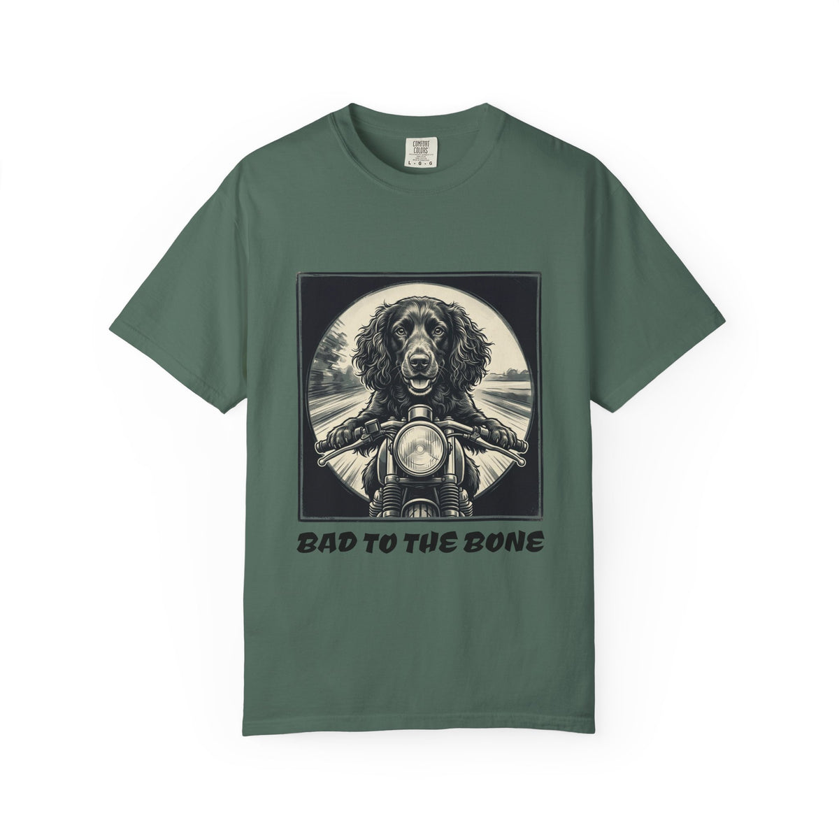 Boykin Spaniel "Bad to the Bone" Motorcycle Dog T-Shirt