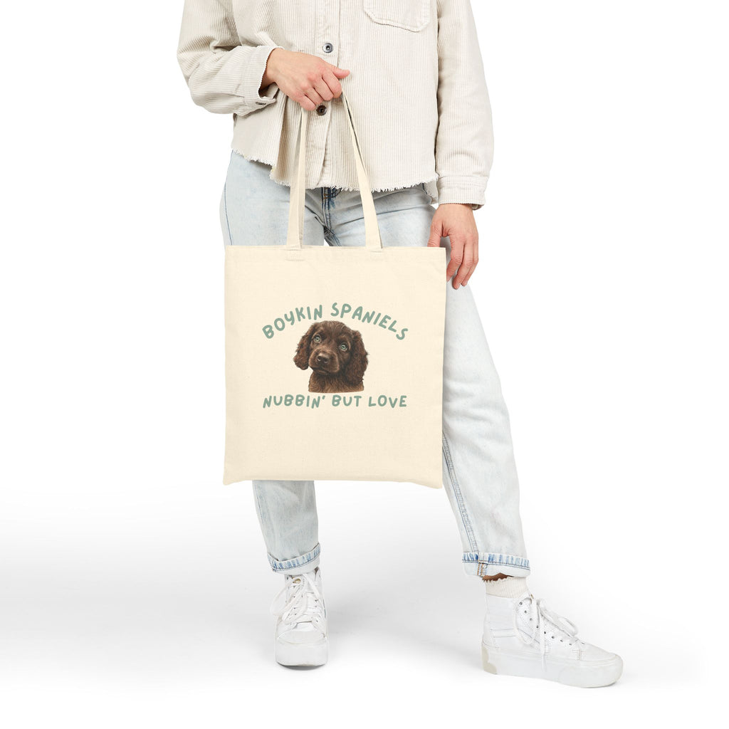 Boykin Spaniel Puppy "Nubbin' But Love" Tote Bag