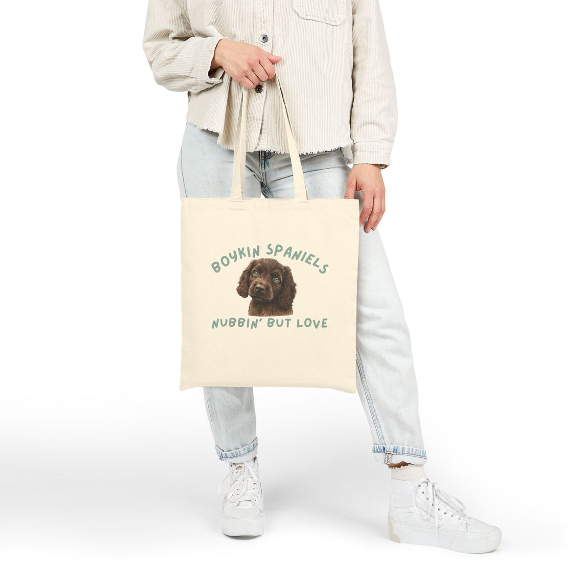 Boykin Spaniel Puppy "Nubbin' But Love" Tote Bag