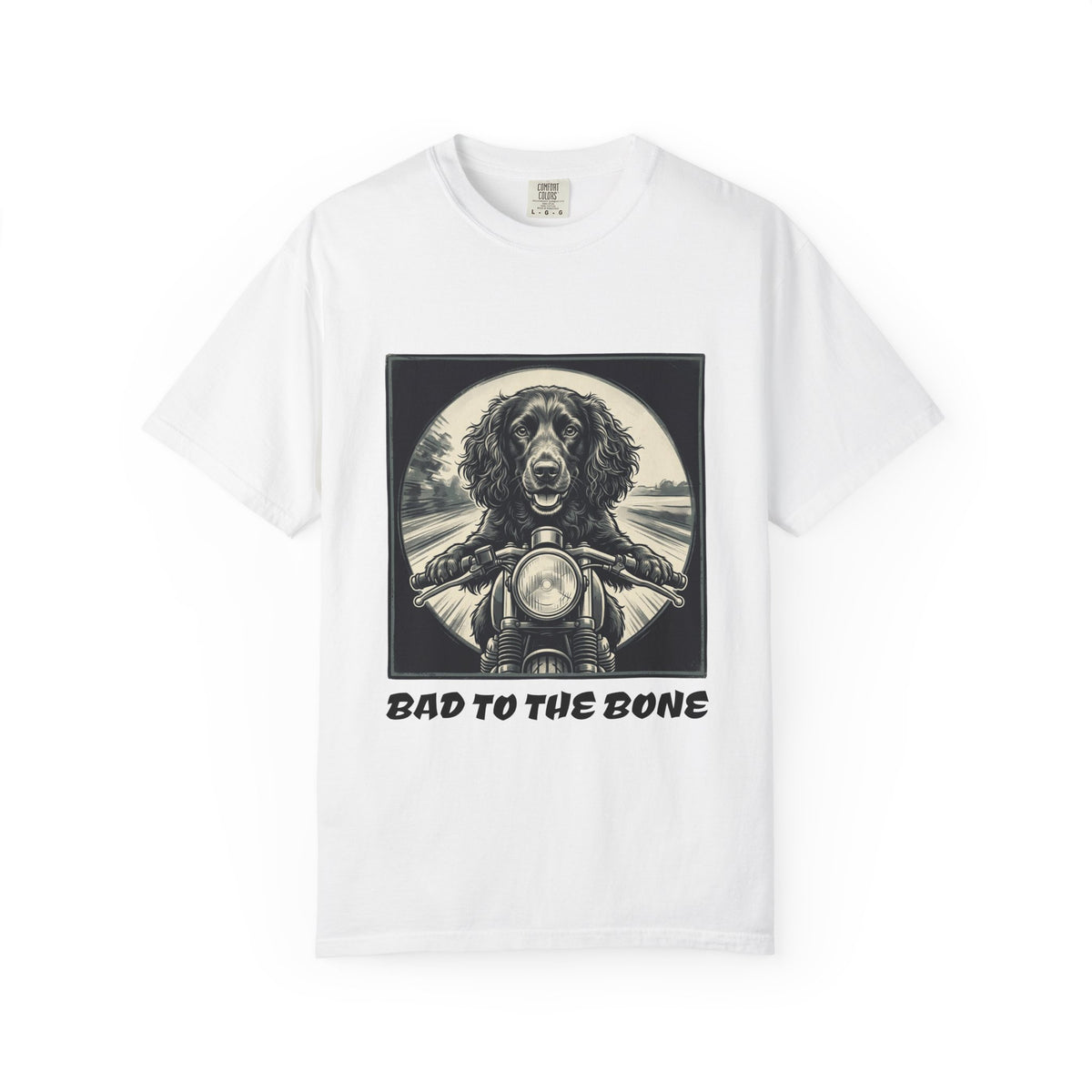 Boykin Spaniel "Bad to the Bone" Motorcycle Dog T-Shirt