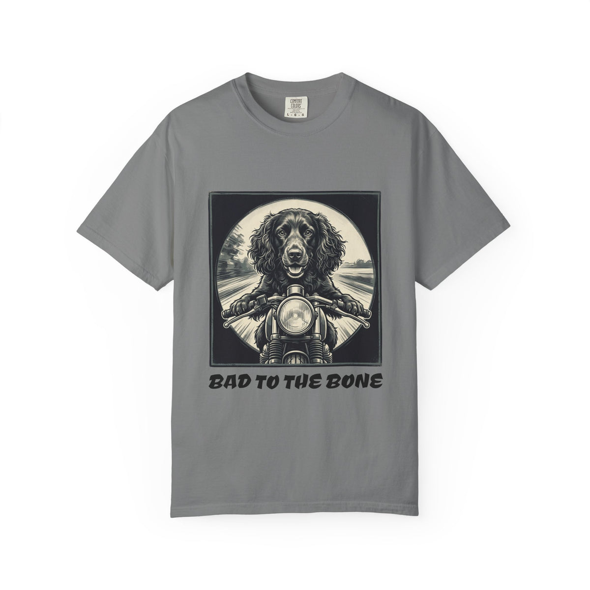 Boykin Spaniel "Bad to the Bone" Motorcycle Dog T-Shirt