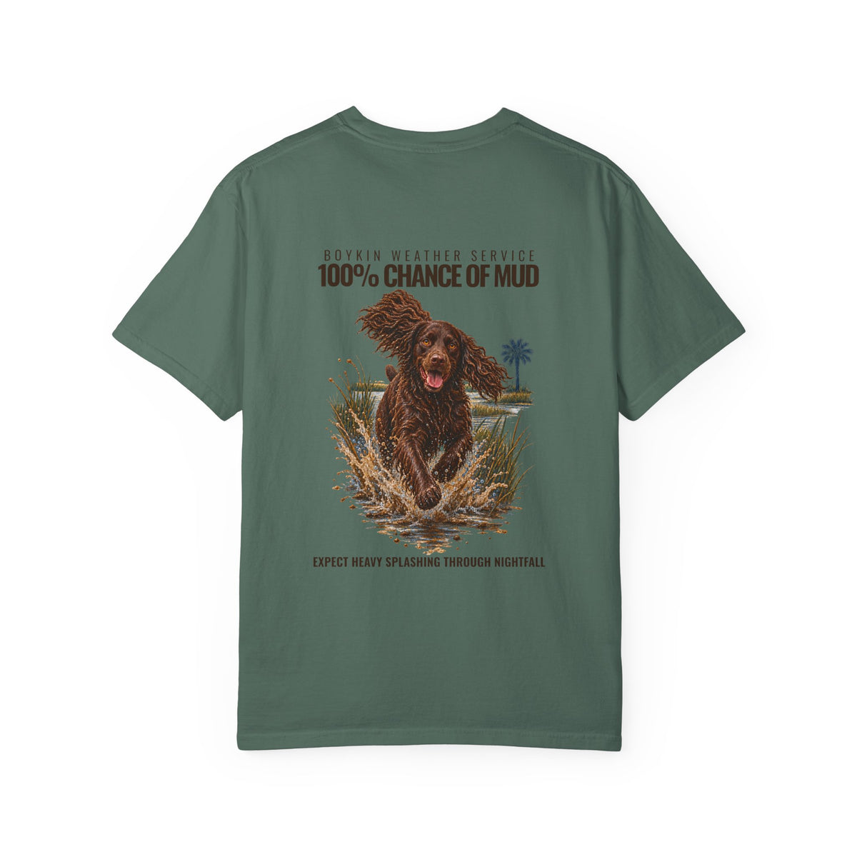 Boykin Spaniel “100% Chance of Mud” T-Shirt