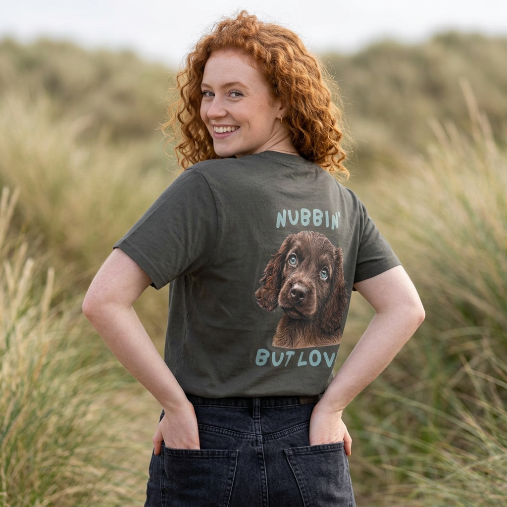 Boykin Spaniel Puppy "Nubbin' But Love" Graphic T-Shirt
