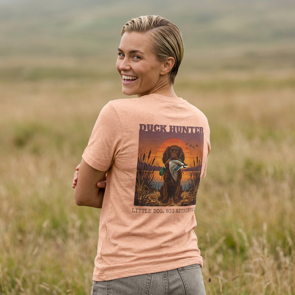 Boykin Spaniel Duck Hunter Vintage Sunset Waterfowl Bird Dog T-Shirt