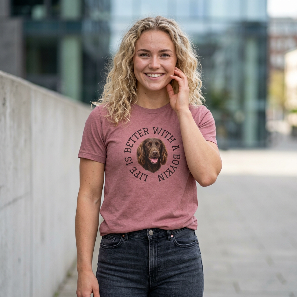 Boykin Spaniel Portrait "Life Is Better With A Boykin" T-Shirt