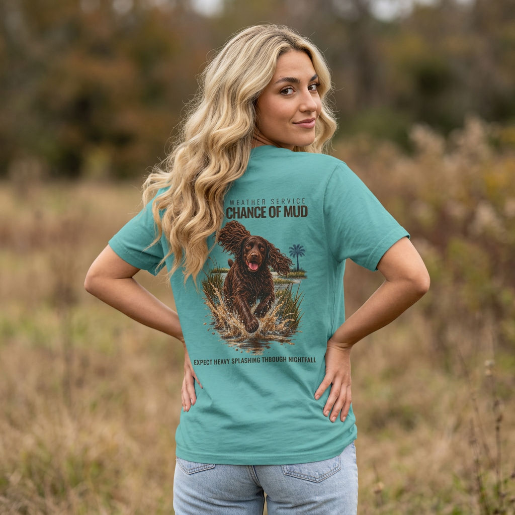 Boykin Spaniel “100% Chance of Mud” T-Shirt