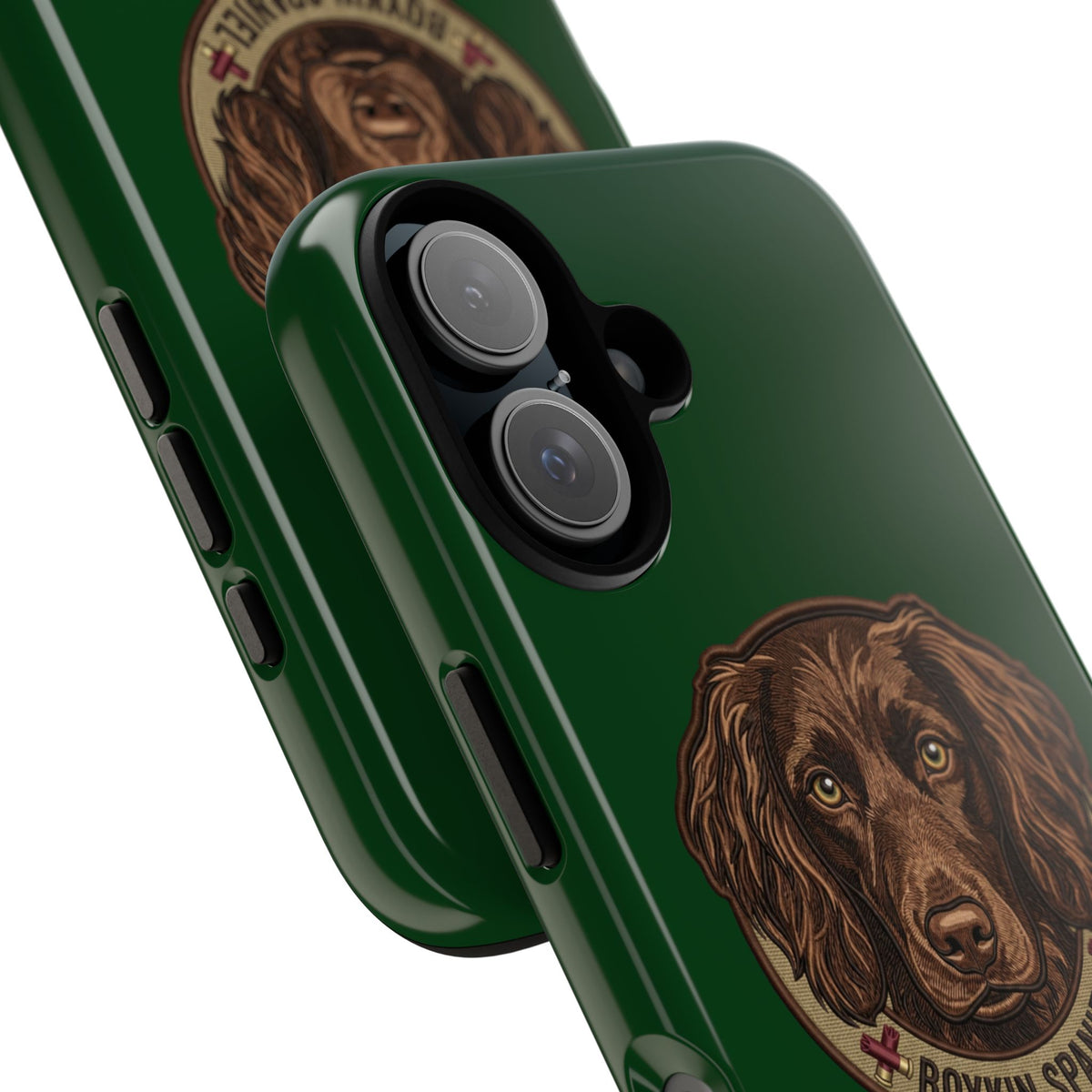 Boykin Spaniel Illustration Dark Green Tough iPhone Case