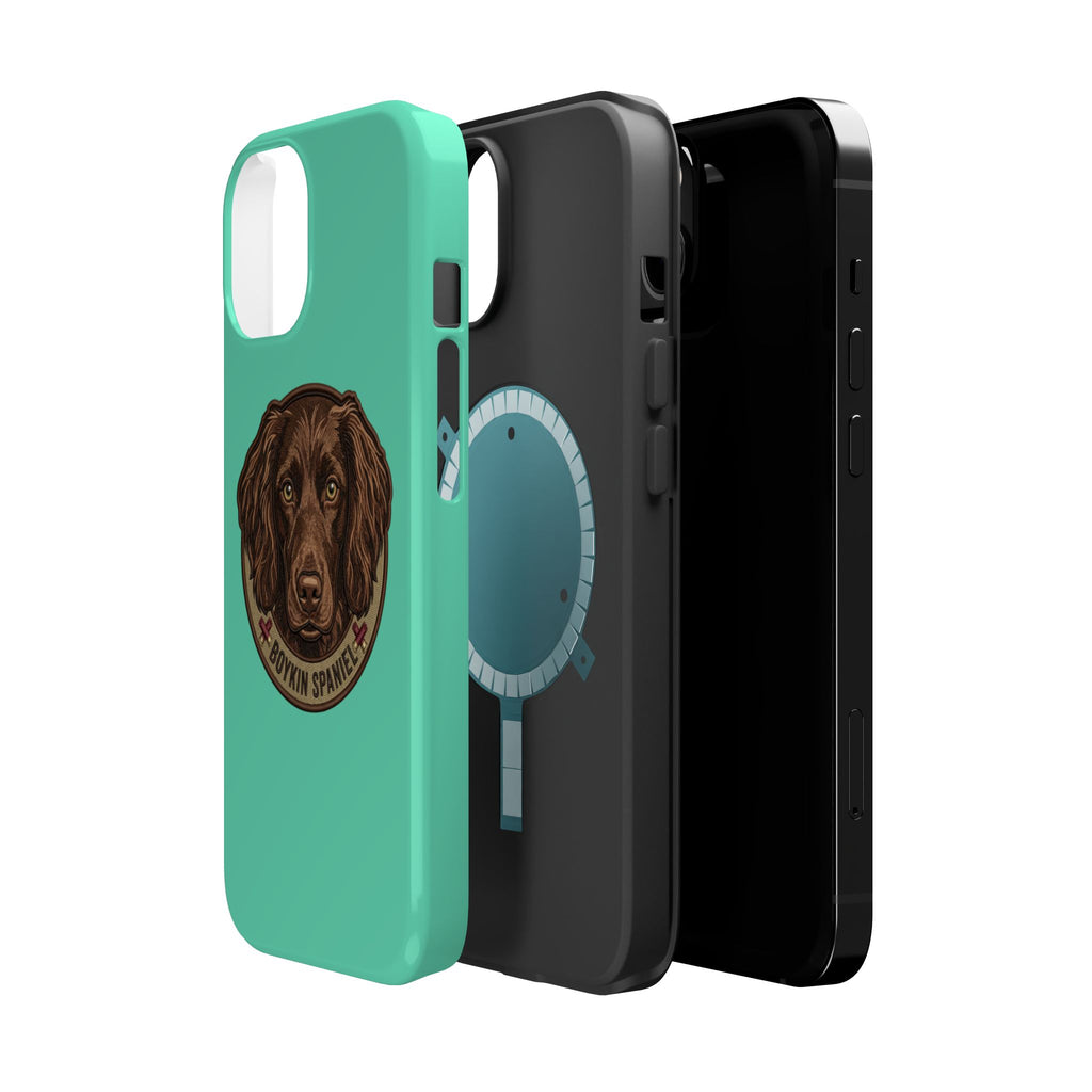 Boykin Spaniel Illustration Magnetic Impact-Resistant Turquoise iPhone Case