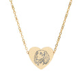 Boykin Spaniel Engraved Portrait in Heart Pendant Necklace
