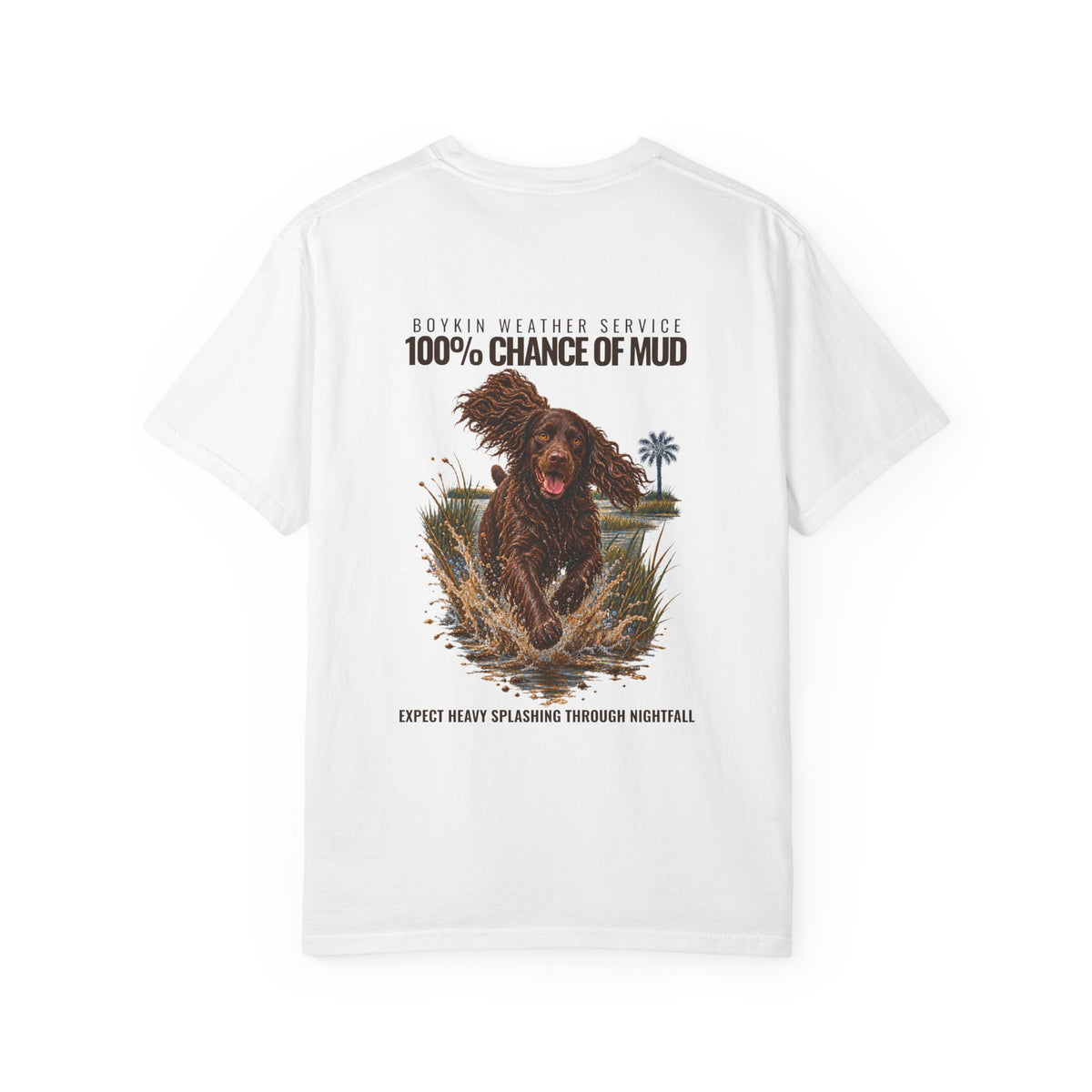 Boykin Spaniel “100% Chance of Mud” T-Shirt