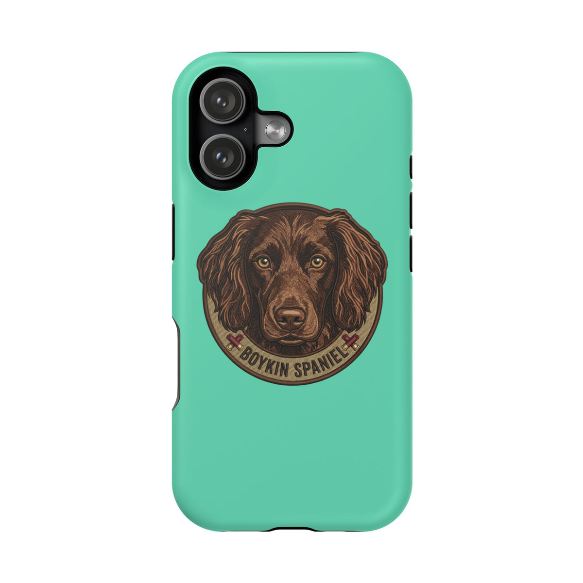 Boykin Spaniel Illustration Magnetic Impact-Resistant Turquoise iPhone Case