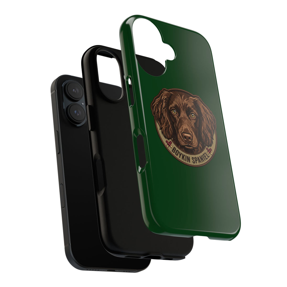 Boykin Spaniel Illustration Dark Green Tough iPhone Case