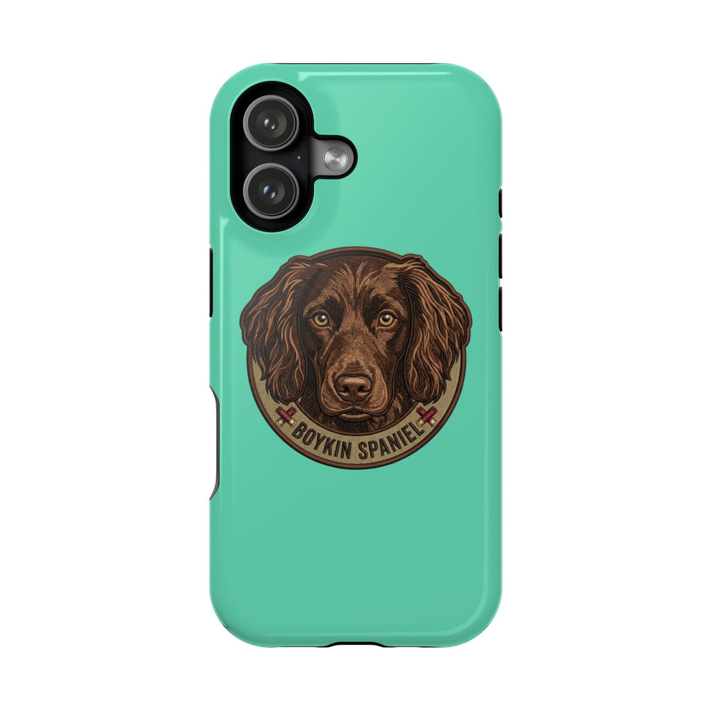 Boykin Spaniel Illustration Magnetic Impact-Resistant Turquoise iPhone Case
