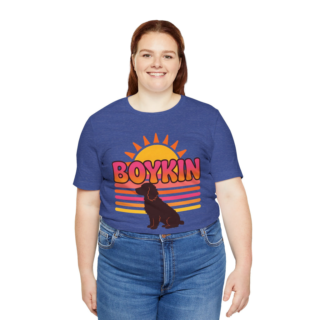 Boykin Spaniel Groovy 70s Retro Sunset T-Shirt