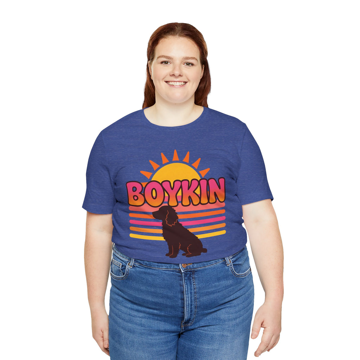 Boykin Spaniel Groovy 70s Retro Sunset T-Shirt