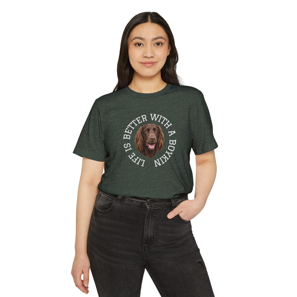 Boykin Spaniel Portrait "Life Is Better With A Boykin" T-Shirt