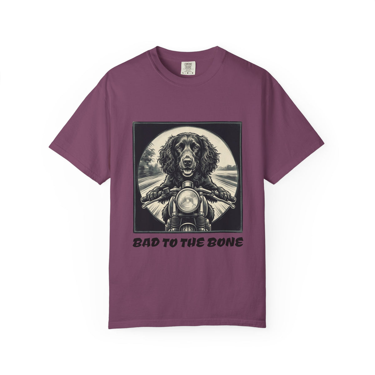 Boykin Spaniel "Bad to the Bone" Motorcycle Dog T-Shirt