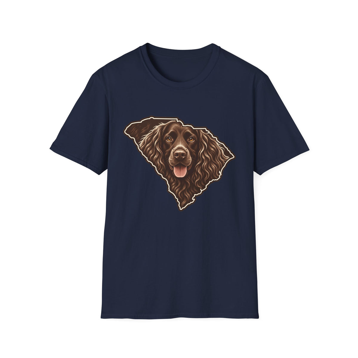 Boykin Spaniel Portrait in SC State Outline T-Shirt