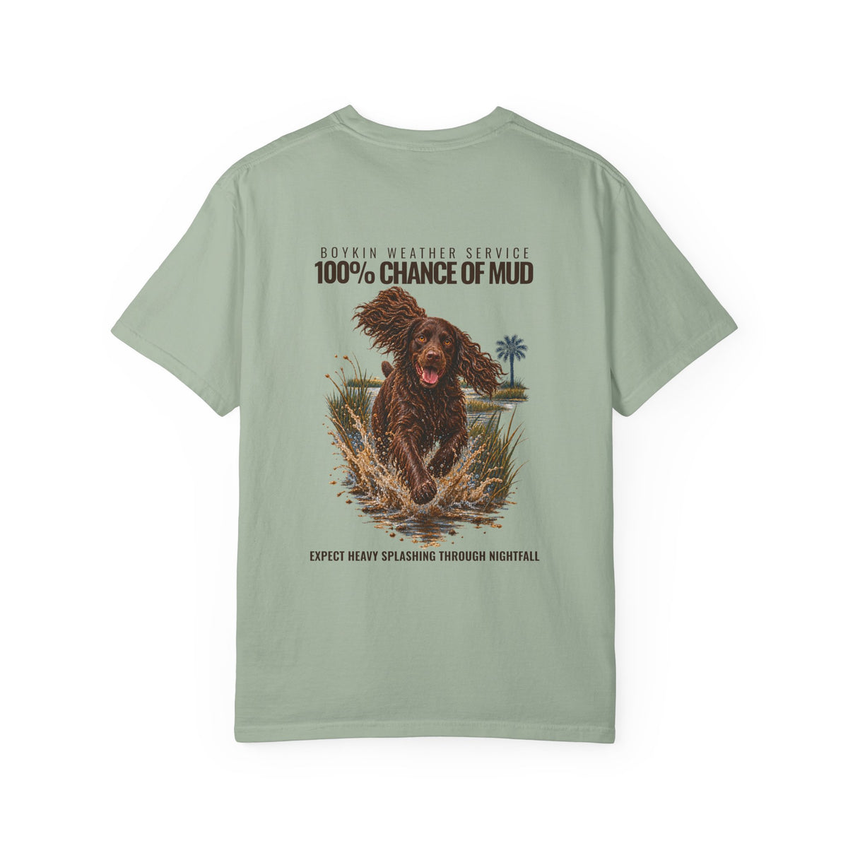 Boykin Spaniel “100% Chance of Mud” T-Shirt