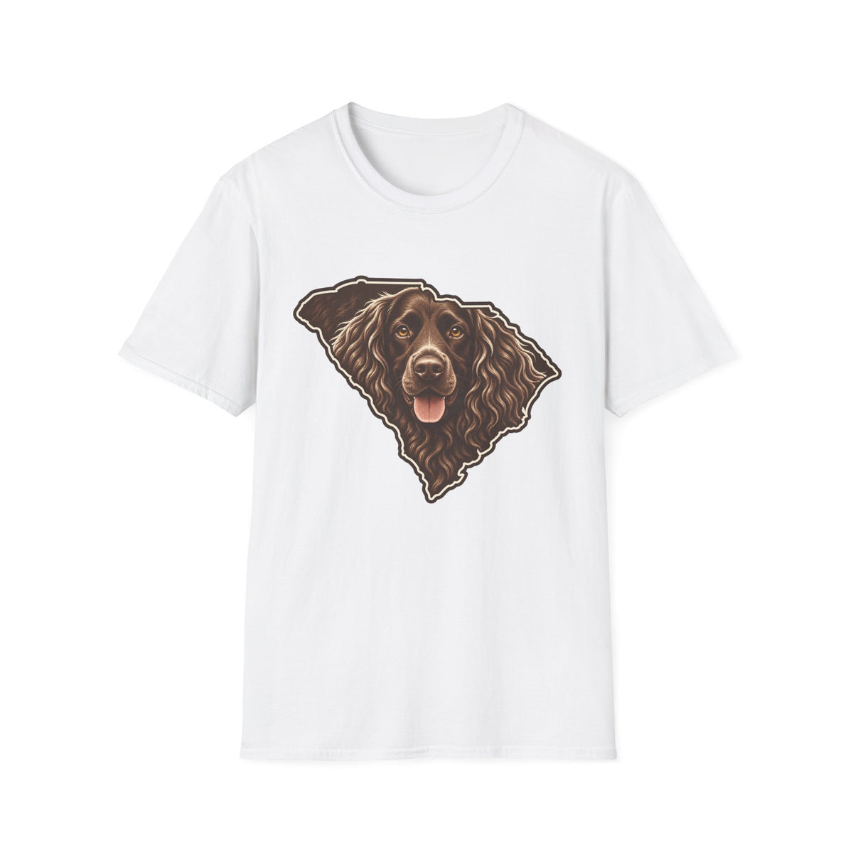 Boykin Spaniel Portrait in SC State Outline T-Shirt