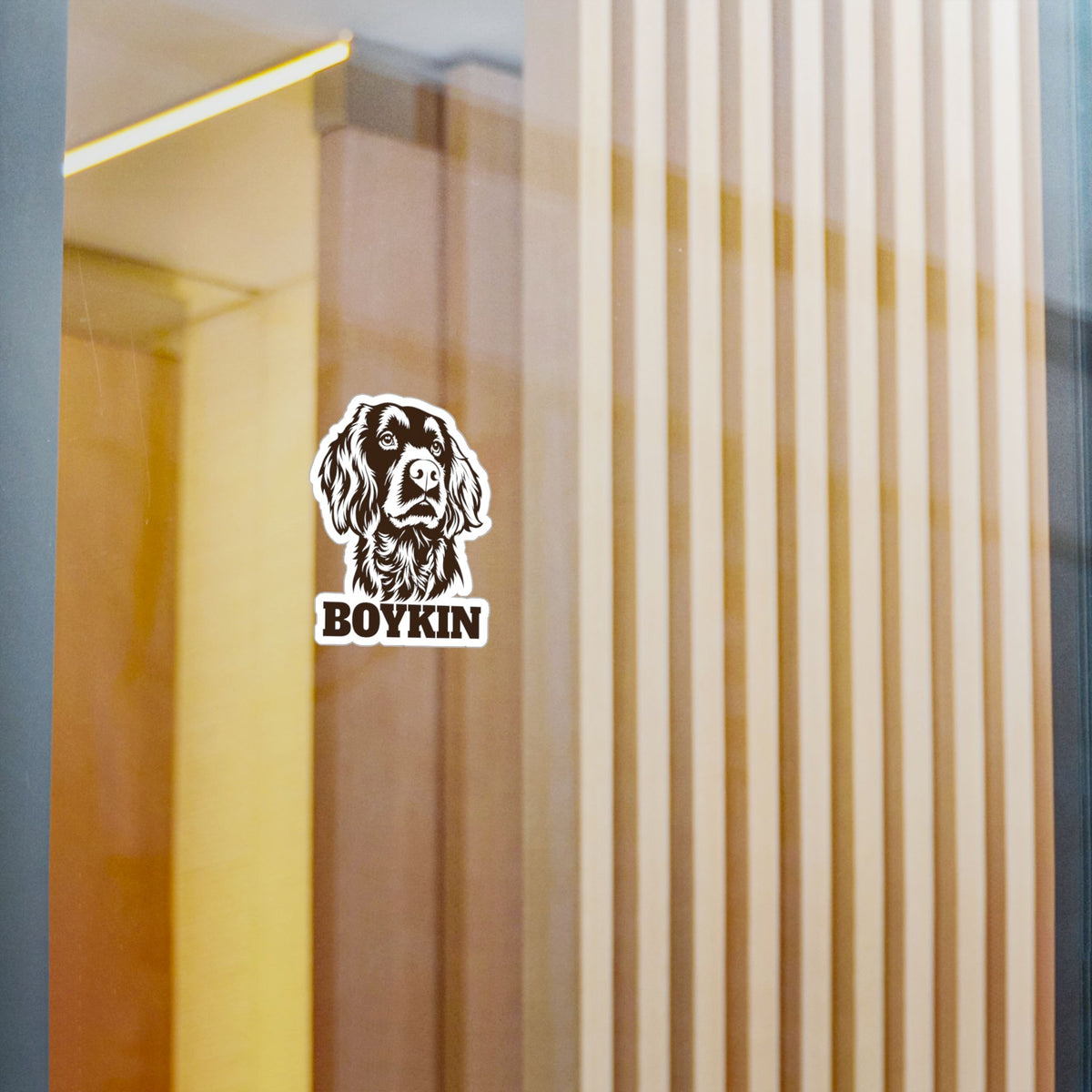 Boykin Spaniel Engraved Portrait Vinyl Sticker