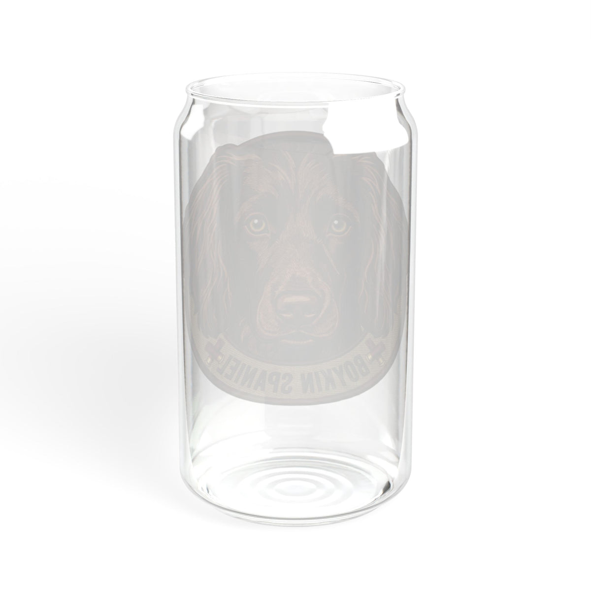 Boykin Spaniel Illustration 16oz Glass Tumbler with Bamboo Lid