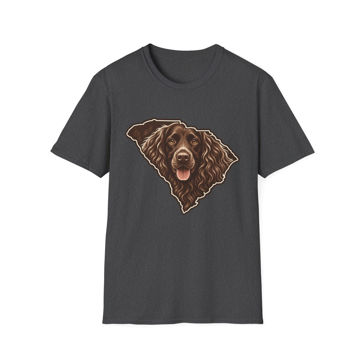Boykin Spaniel Portrait in SC State Outline T-Shirt