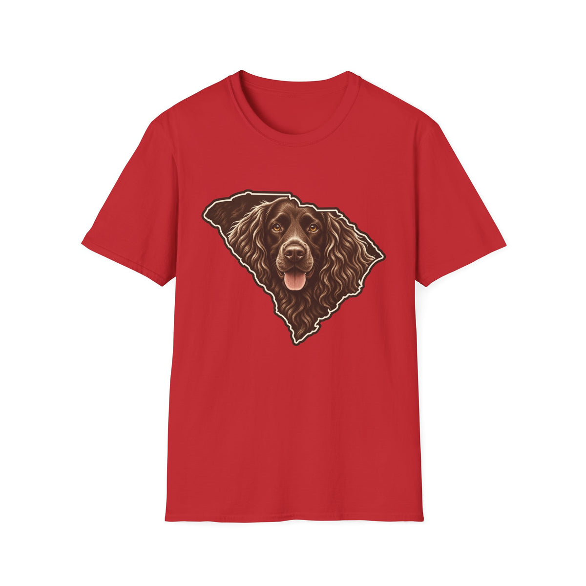 Boykin Spaniel Portrait in SC State Outline T-Shirt